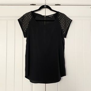 Express Black Studded Blouse